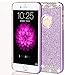 ARSUE iPhone 6/6s Case, (TM) Luxury Hybrid Beauty Crystal Rhinestone with Gold Sparkle Glitter PC Hard Protective Diamond Case Cover for iPhone 6/6s [4.7inch] (Purple/Bling)