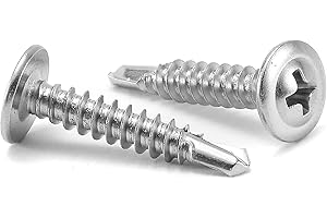 #8 x 1" Sheet Metal Screws 100PCS 410 Stainless Steel Truss Head Fast Self Tapping Screws by SG TZH