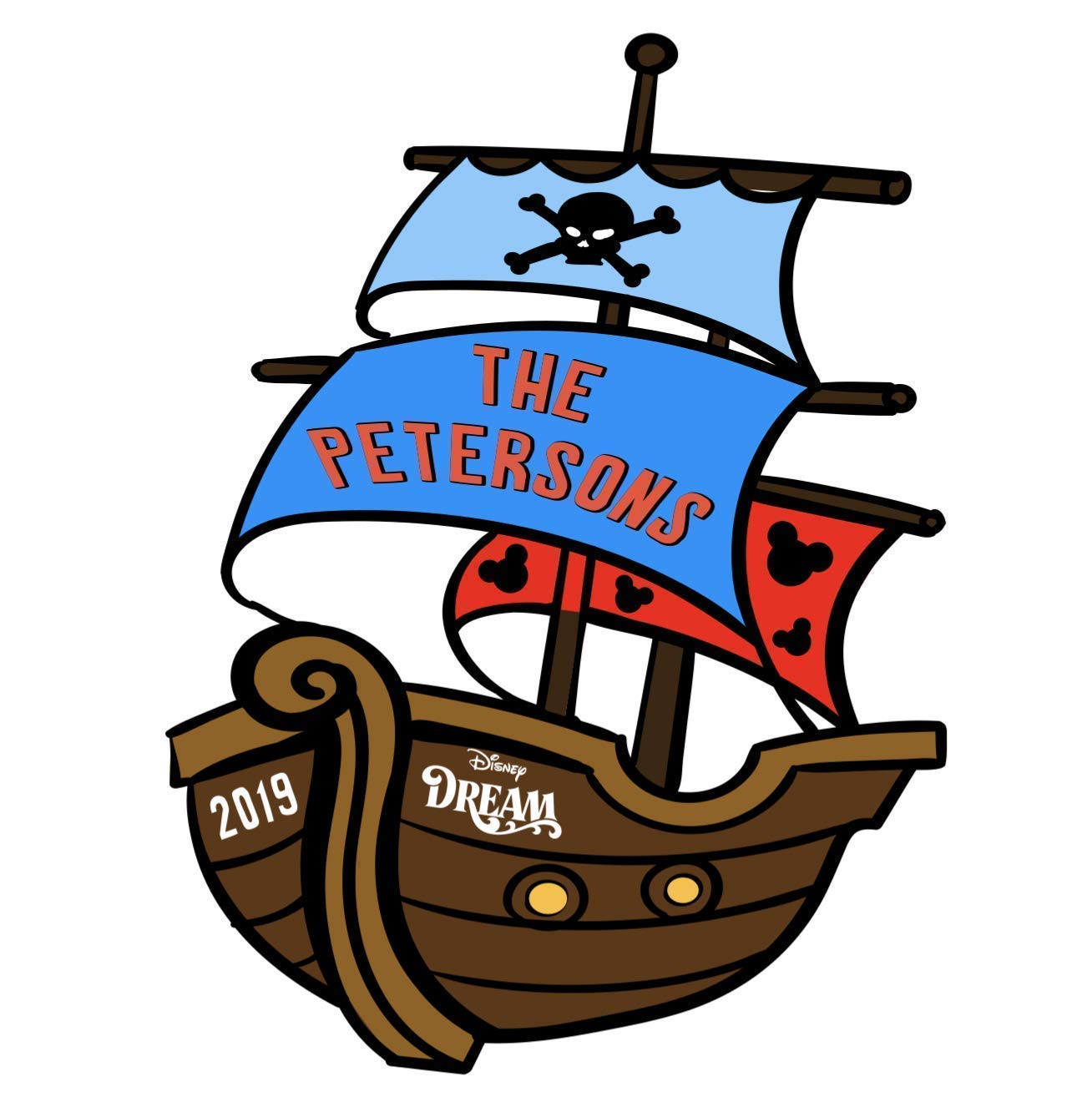 Amazon.com: Personalized Disney Cruise Pirate Ship Mickey Magnets