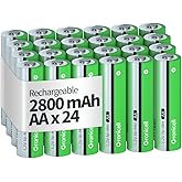 Granicell AA Rechargeable Batteries 2800 mAh High Capacity 1500 Cycle,1.2V NiMH Low Self Discharge AA Battery,24 Pack