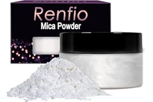 Renfio 100g Mica Powder Pigment, Metallic Natural Dye Mineral Pearl Shimmer Epoxy Resin Dye for Painting Soap Making Slime Ba