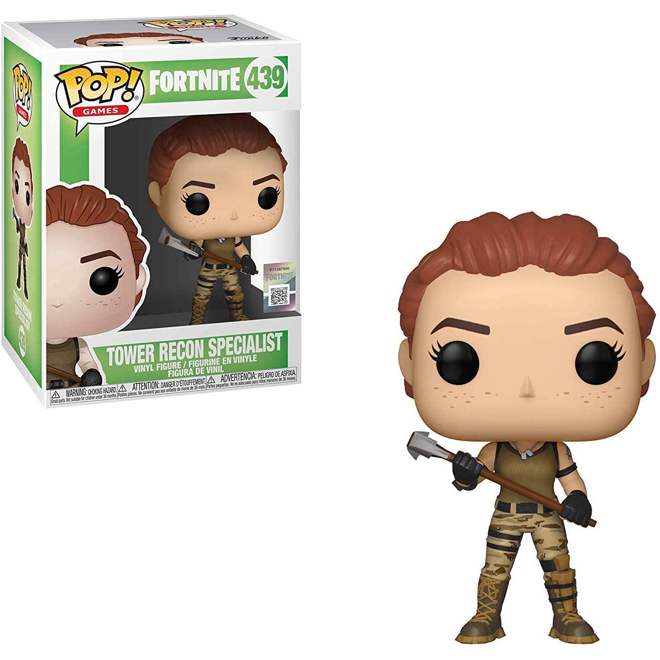 Funko Tower Recon Specialist: Fortnite x POP! Games Vinyl Figure & 1 PET Plastic Graphical Protector Bundle [#439 / 34463 - B]