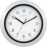 La Crosse Technology WT-3102S Atomic Analog Wall Clock, 10", Silver