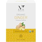 Mementa Inc Organic Ginger Tea, 20-Count Bags (Pack of 6) - Ginger Black Tea with Natural Ingredients, USDA Certified, Refreshing and Flavorful, Perfect for Any Time of Day
