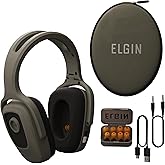 Elgin Fury Dual-Defense Safety Headphones with LED Work Light, 3 Wearable Modes (Headphones, Earbuds, Both), Noise Reduction Hearing Protection Headset for Outdoor Hunting, Power Tools, Chainsaw Use