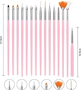 URAQT Nail Art Brushes Set 15pcs Painting Pen & 5pcs Dotting Tools Kit DIY view 4