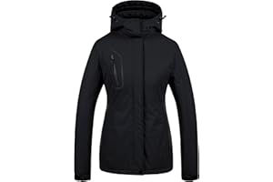 CREATMO US Women's Mountain Waterproof Ski Jacket Windproof Snowboarding Jacket Warm Winter Coat Raincoat