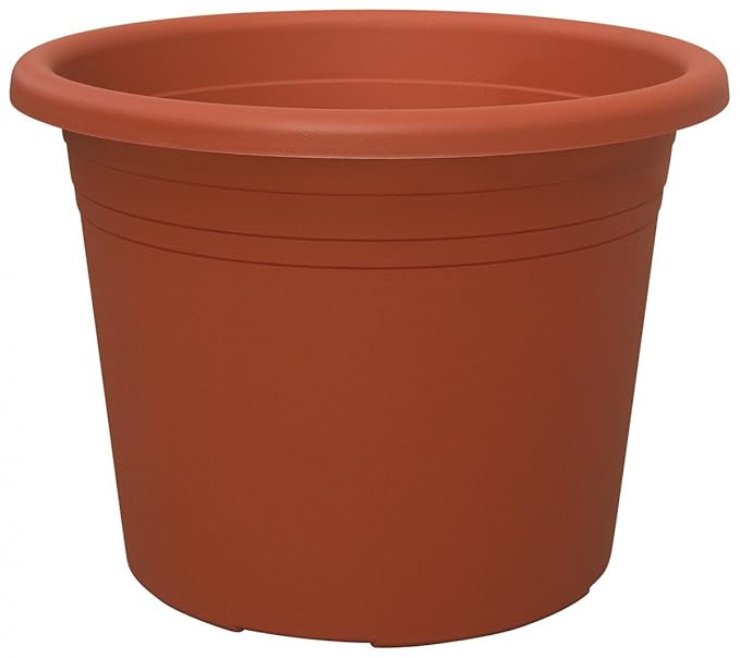 Large Drip Cylindro Round Plastic Plant Pot, Terracotta, 30 cm Amazon