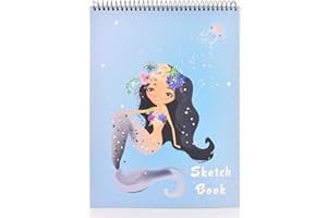 MEMX Sketch Book for Kids, 8”X11.5” 100 Pages(110gsm), Spiral Bound Artist Sketch Pad, Durable Acid Free Sketchbook for Painting, Sketching or Doodling, Best Gifts for Drawing Boys and Girls, White