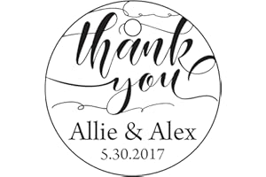 100 PCS Customized Thank You Circle Hang Tags Personalized Wedding Favor Gift Tags
