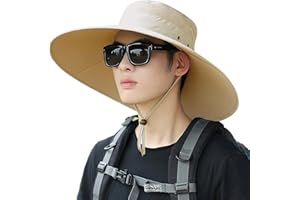 HUAMULAN 6" Super Wide Brim Sun Hats, Men and Women Bucket Hat for Fishing Hiking Garden Lawn Work Safari Camping Outdoor