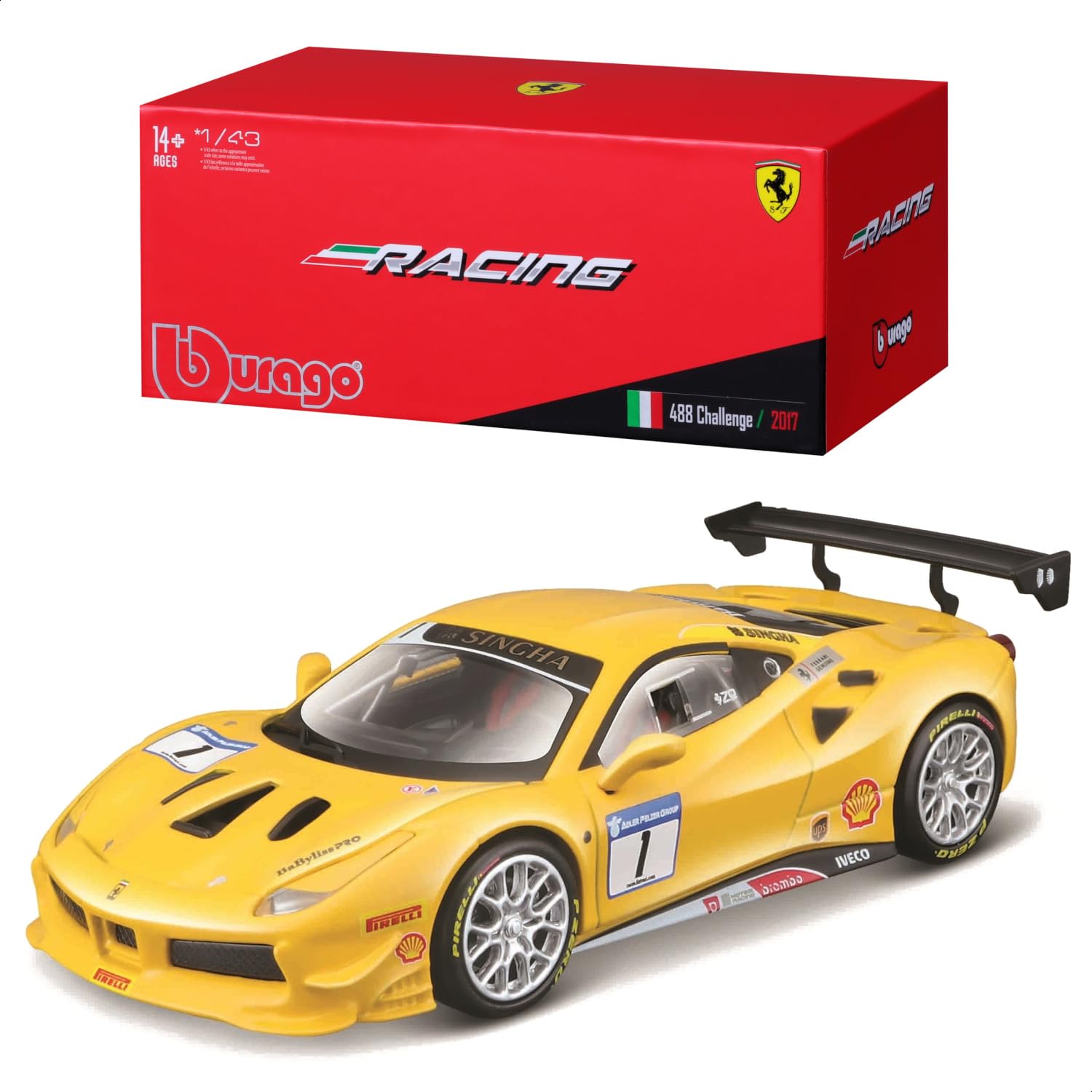 Bburago 1:43 FERRARI RACING 488 CHALLENGE