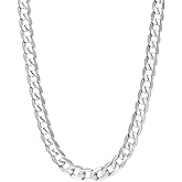 Monily Silver Tone Chain for Men Stainless Steel Curb Link Chain Necklace Mens Cuban Link Chain Jewelry Boys