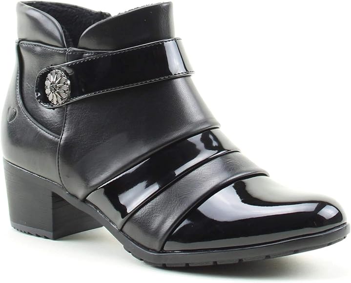 black patent ankle boots uk