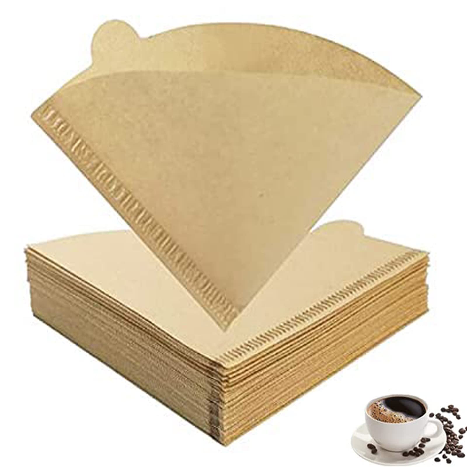 Lanjue 200PCS Coffee Filter Papers, 4.1x5.5inch Disposable Unbleached Cone Filter Papers for Coffee Dripper Pour Over Coffee Maker (1-2 Cups)