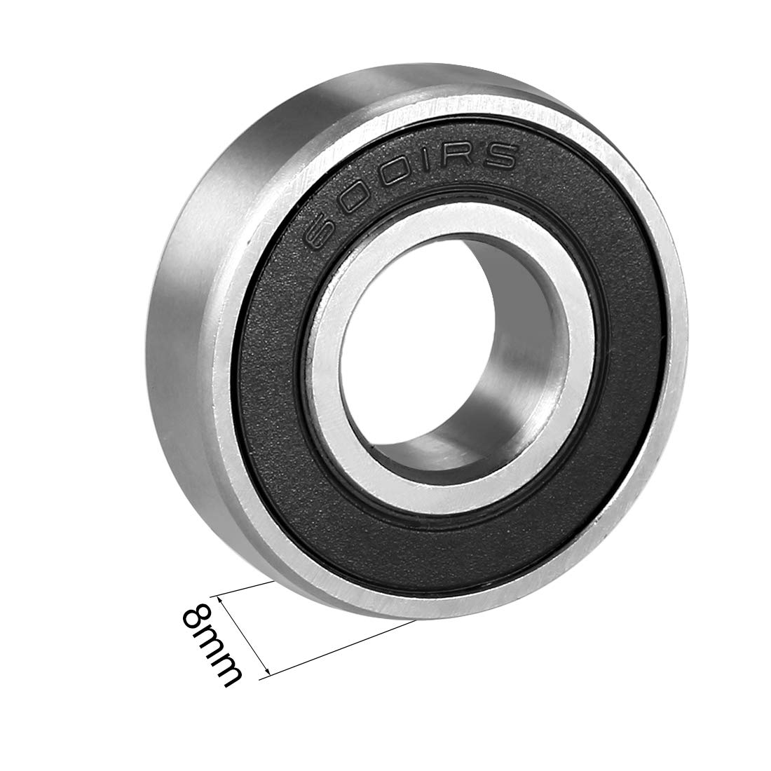 sourcing map 6001RS Deep Groove Ball Bearing Single Sealed 160101, 12mm x 28mm x 8mm Chrome Steel Bearings, 10-Pack - Image 4