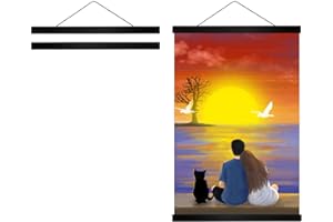 Radezon 16 inch Wide Magnetic Poster Hanger Frame, 16x20 16x24 16x22 Wood Frame for Posters, Prints, Photos, Pictures, Maps, Scrolls, and Artwork - Wall Hanging Wooden Frame