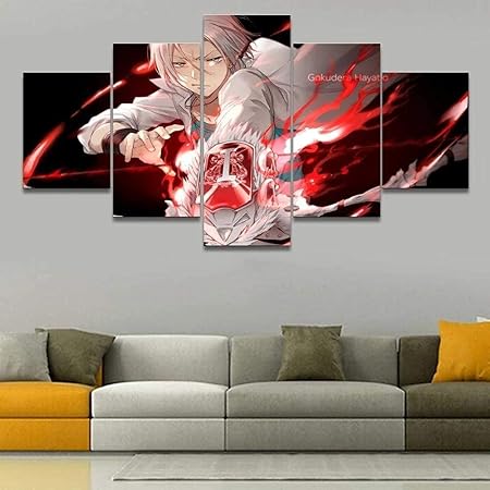 Amazon Co Jp キャンバス絵画5ピース写真アニメ少年キャンバスアートプリント油絵壁画リビングルーム絵画装飾額縁 150x80cm Generic