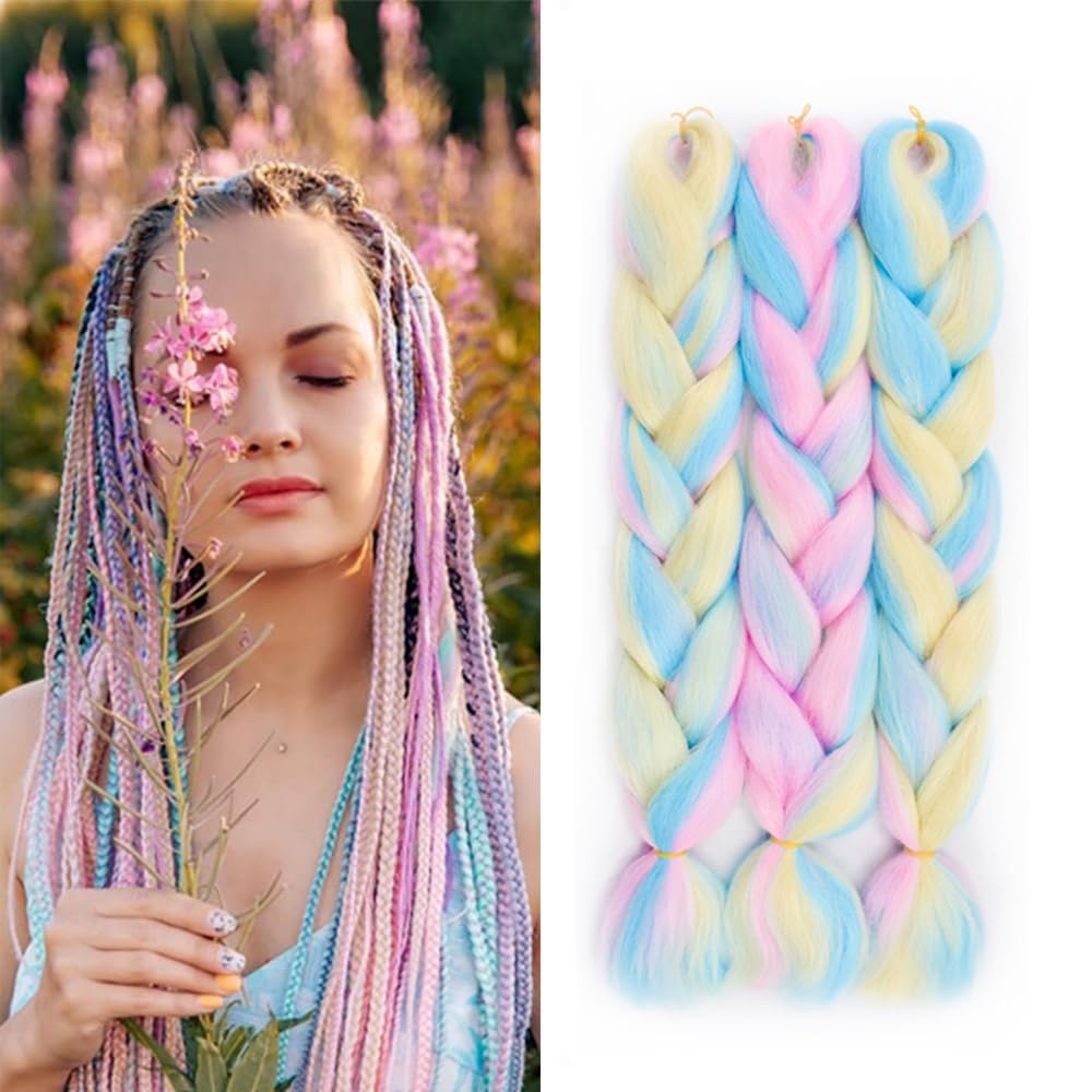FANWYFYU Jumbo Braid Synthetic Hair 3 Pieces 24 Inches Kanekalon Hair Braiding Extensions for Crochet Twist Braiding Hair（MC14） — image 1