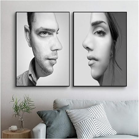 Moderno retrato en blanco y negro carteles e impresiones lienzo pintura