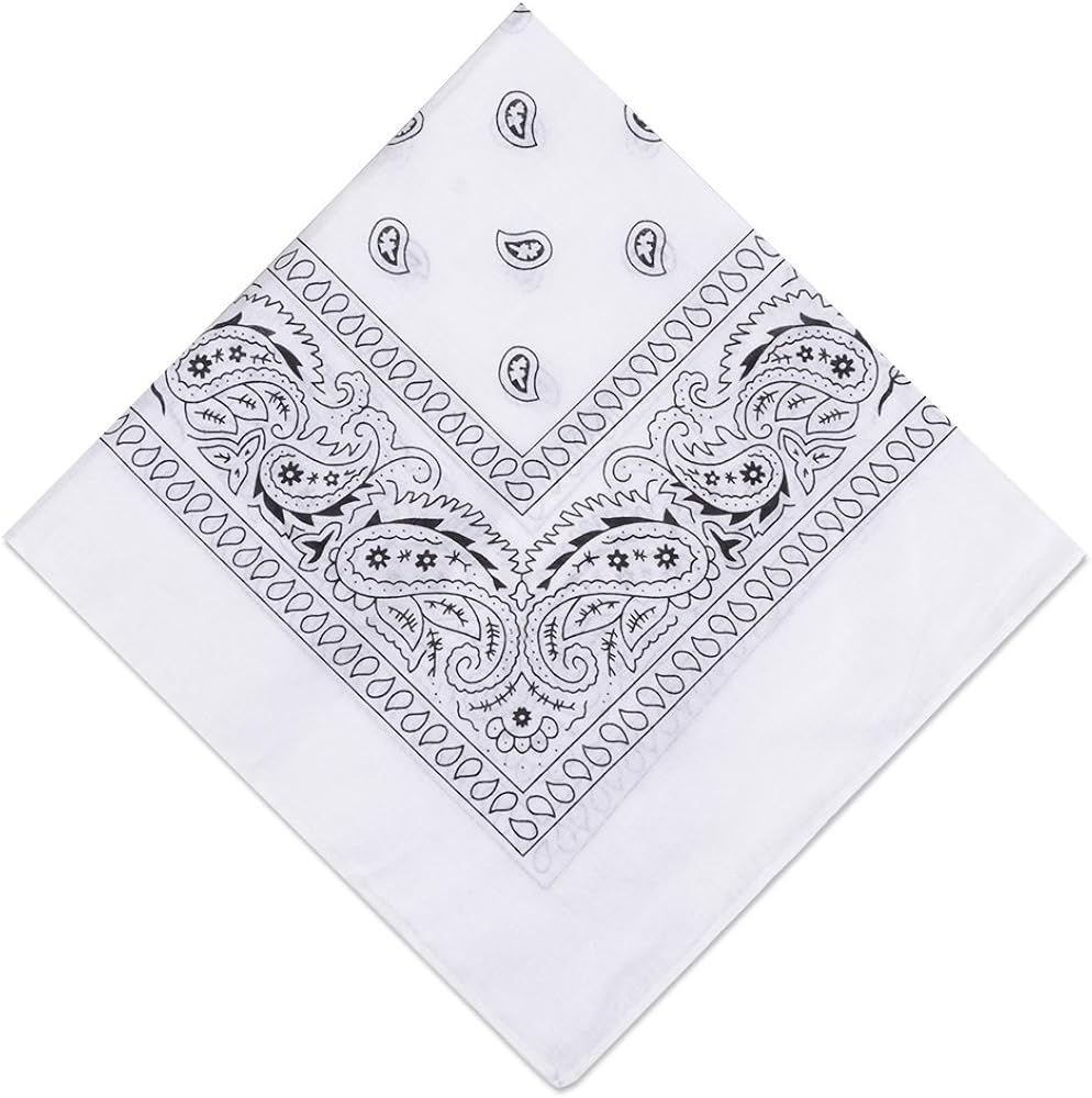 Alotpower 28 Pack Bandanas 100% Cotton Cowboy Bandanas Headband,22x22 Inch: Clothing