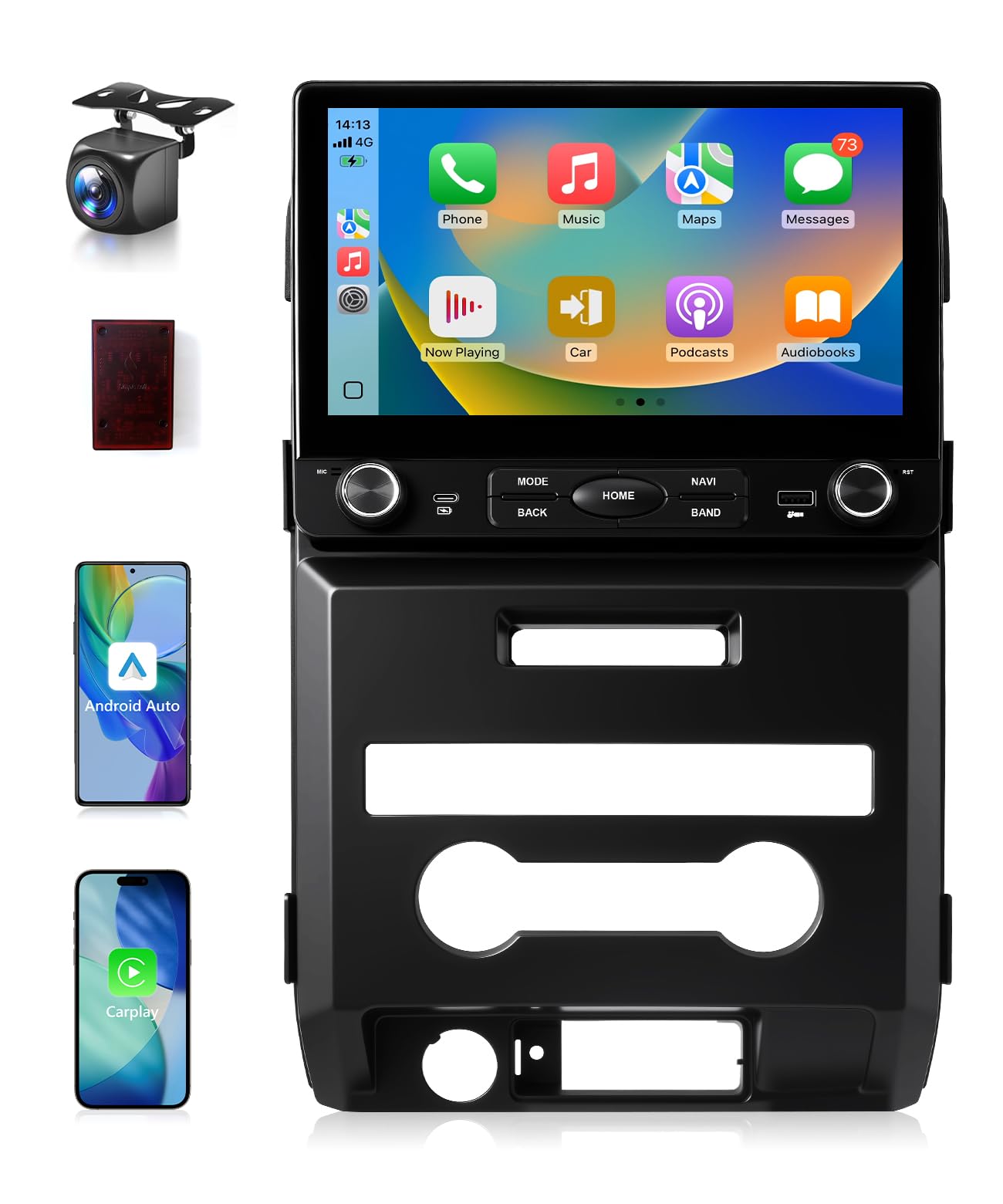 Photo 1 of VQU Car Stereo for Ford F150 2009 to 2012, 10.2 Inch Car Radio Upgrade for F-150 2010 2011 Manual A/C, Android 13 Touch Screen CarPlay/Android Auto Radio with Backup Camera/FM/SWC/DPS (2+32G)