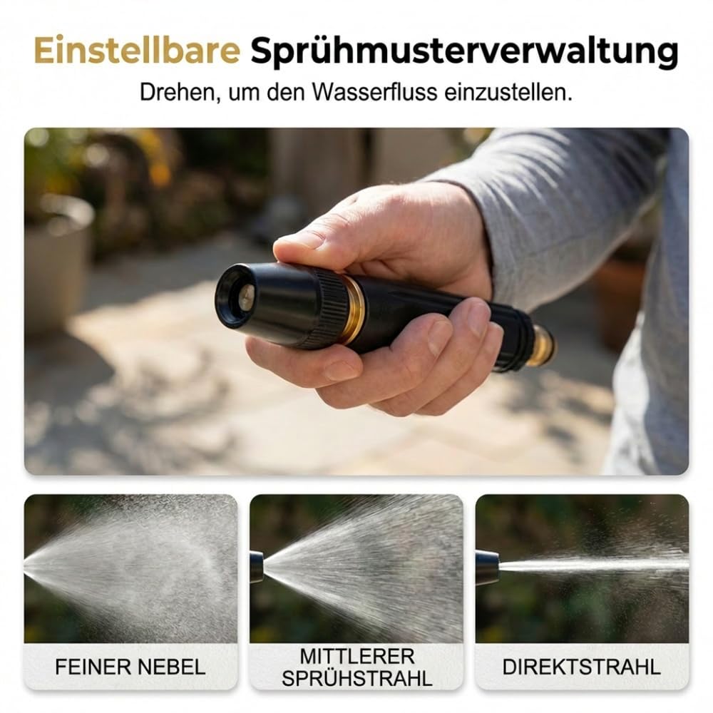 Hochdruckpistole für Gartenschlauch, Home High Pressure Car Wash Water Gun 3 Verstellbare Modi, 2026 Hochdruckreiniger Gartenbrause Gartenspritze für GartenbewäSserung AutowäSche Garten (1SET) 3