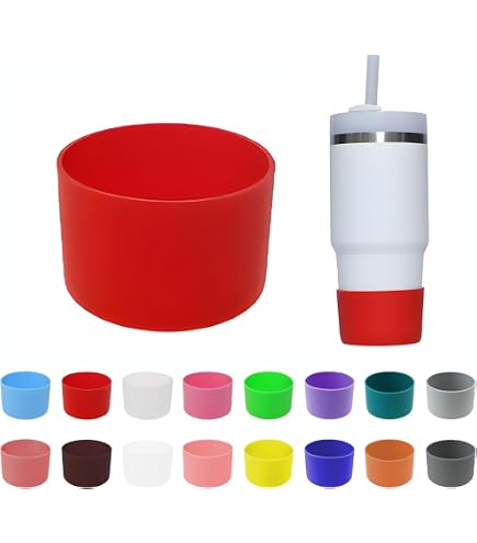 Silicone Boot For Stanley 14 Oz Tumbler - Protective, Non-Slip Base Cover (Light Gray) - View #2