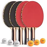 STIGA Performance 4 Player Ping Pong Paddle Set of