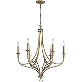 Minka Lavery 1096-740 Covent Park Chandelier, 6-Light, 360 Total Watts, 28-in H x 32-in W, Brushed Honey Gold