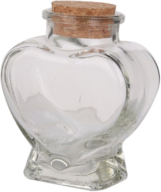 Mini Bouteille Cœur En Verre Transparent Avec Bouchon Liège - Idéale Pour Messages, Sables Souvenirs, Décoration Créative Et Cadeaux Couple (75 Ml) Fiole Verre Mariage Mini Bouteille Cœur En Verre Transparent Avec Bouchon Liège - Idéale Pour Messages, Sables Souvenirs, Décoration Créative Et Cadeaux Couple (75 Ml) Fiole Verre Mariage