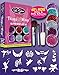 Glitter Tattoo Kit THINGS WITH WINGS - HYPOALLERGENIC and DERMATOLOGIST TESTED! - with 6 Large Glitters & 12 Stencils for Temporary Tattoos