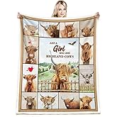 CYREKUD Highland Cow Throw Blanket, Cow Lovers Gift, Sofa Decor, 50" x 60"