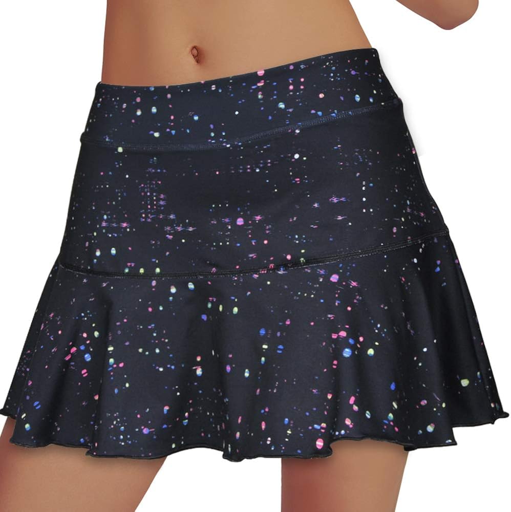 Rainbow Tree Tennis Skirts for Women,Athletic Golf Pleated Skirts with Shorts Indoor Exercise,Runs Large: Clothing