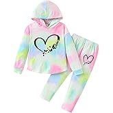 Afsmlys Kid Toddler Girl Clothes Tie Dye Hoodie Sweatshirt Little Girls Fall Pullover Hooded Pant Outfits Set