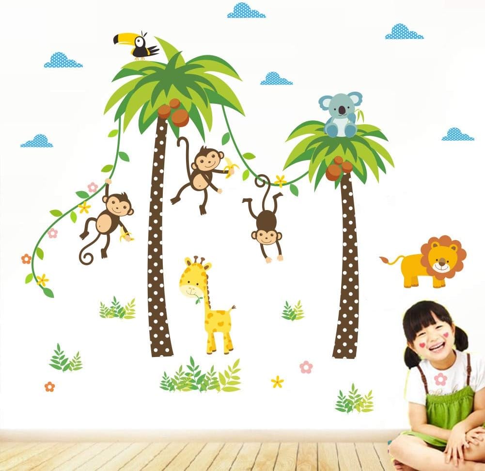 Amazon Com S Cartoon Nursery Jungle Wall Baby Room Gift