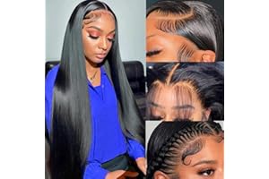 Ablyea 28 Inch 13x6 Lace Front Wigs Human Hair Pre Plucked 180 Density Straight HD Transparent Glueless Wigs Human Hair 13x6 Straight Lace Frontal Wigs Human Hair Wigs for Women With Baby Hair