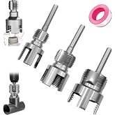 3PCS PVC Pipe Threader Kit,Internal&amp;External Threading Tool(1/2",3/4",1") | Dual-Function Pipe Threader,Carbon Steel &amp; Drill Compatible For PVC,PPR,MPP Plastic Pipes,Plumbing Repair And DIY