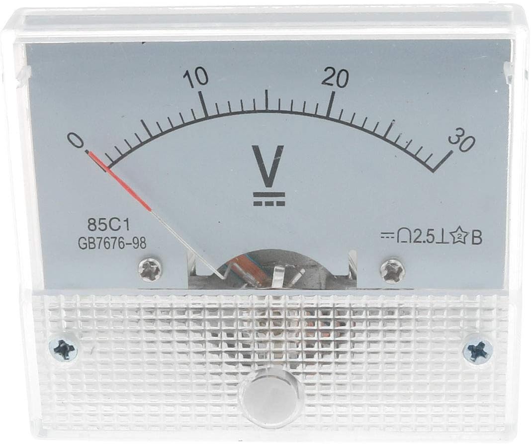 E-outstanding 85C1-50V Voltmeter Class 1.5 DC 0-30V Rectangle Analog Volt Voltage Panel Meter Gauge
