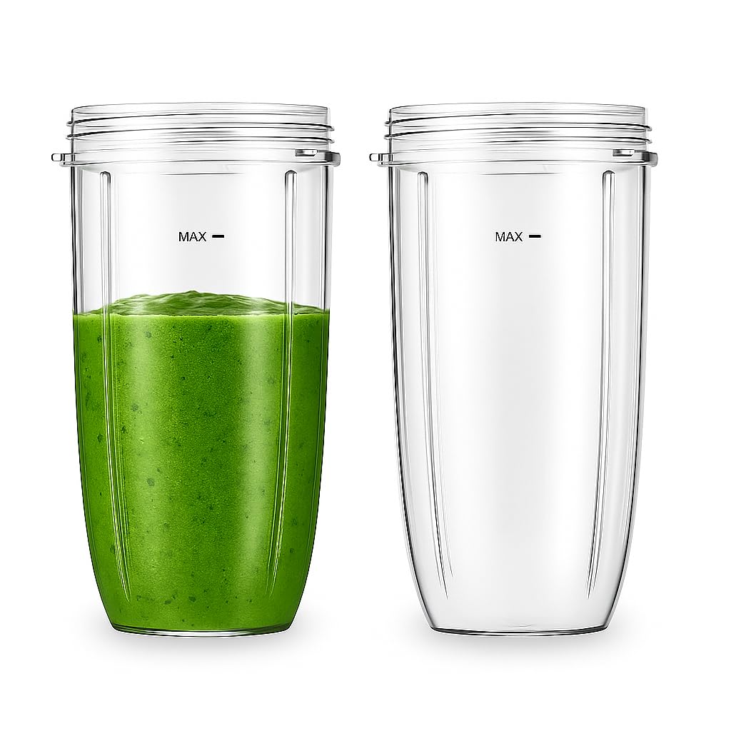 Photo 1 of 2-Pack 32 oz Replacement Blender Cups for Nutribullet 600W and 900W Compatible with NutriBullet Extractor Blades