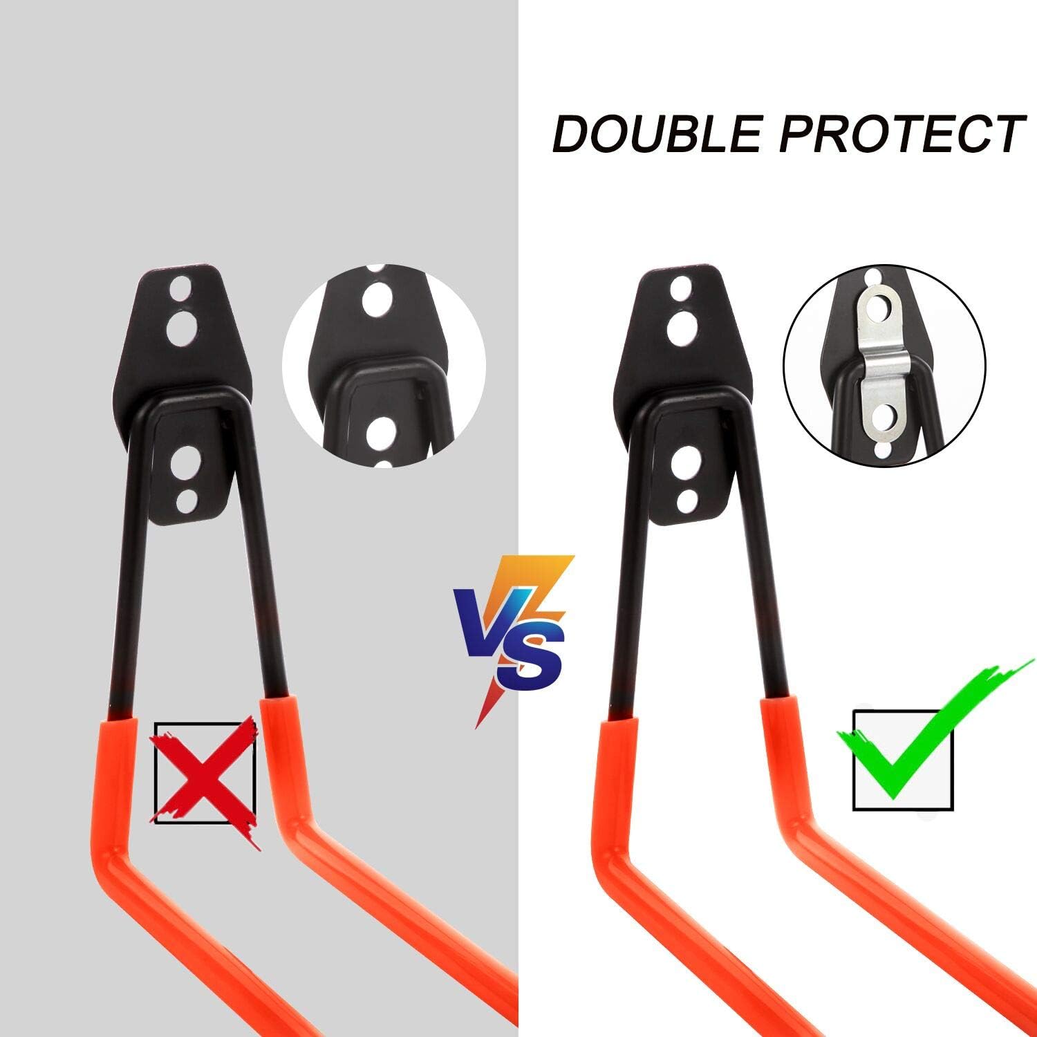 Garage Storage Utility Hooks,Wall Mount&Heavy Duty Garage Hanger & Organizer to Handle Ladder, Hold Chairs,with Premium Steel to Hang Heavy Tools for Up to 55lbs(Set of 4): Home Improvement