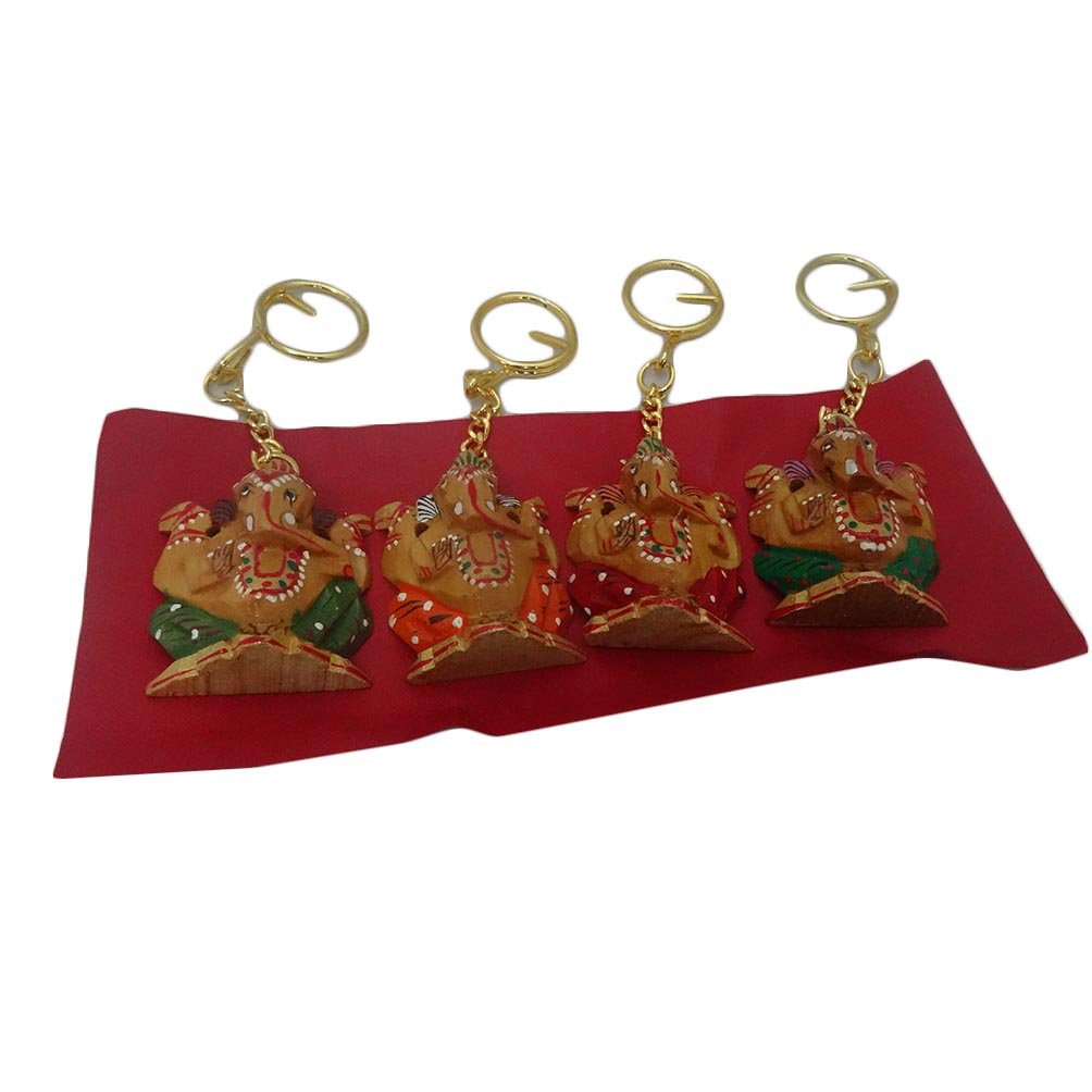 Buy Traditional Indian Wooden Handcrafted Small Keychain Religious