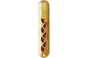 Pasiir 4.5 Inches Hand-Painted Mezuzah, Exquisite Enamel Design with Scroll Included for Jewish Occasions