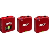 R&Oslash;DE Wireless GO (Gen 3) Compact Wireless Microphone, 32-Bit Float, Red | Automatic Level Control, for Phones, Cameras and Computers (Red)