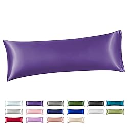 Satin Body Pillow Cover, Purple Silky Cooling