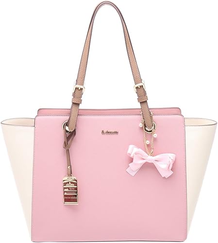 Amazon セット品 Chouette シュエット バイカラートートバッグ ショルダーバッグ レディース 対応 サイズ サマンサタバサ バッグ チャーム ピンク ハンドバッグ