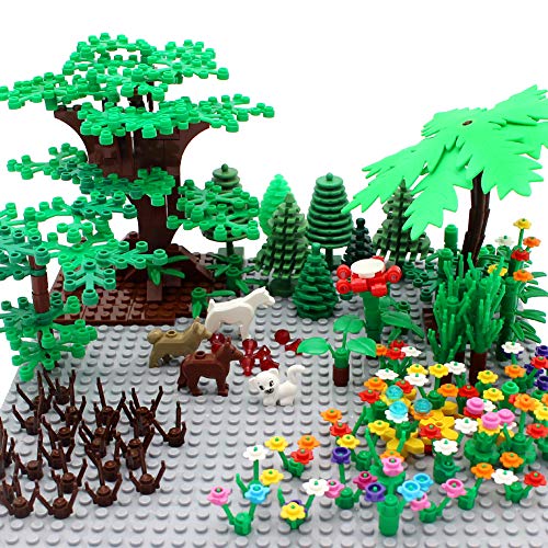 ZHX Garden Park Building Block Parts Botanical Scenery Accessories Plant Set Building Bricks Toy Trees Flowers Compatible All Major Brands