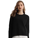 GreenMount Cashmere Sweaters for Women Essential Crewneck Ribbed Long Sleeve Pullover Sweater