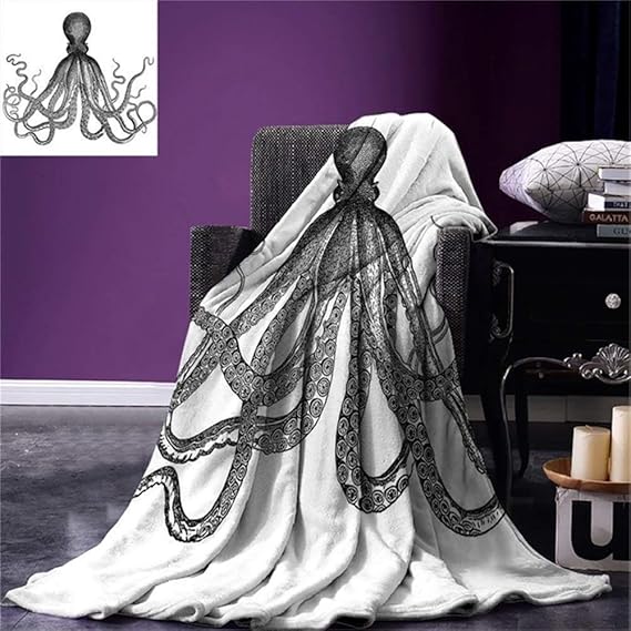 LKrou Manta cálida decoración náutica Suave Tiro Vintage ilustración