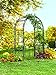 Plow & Hearth Arch Metal Outdoor Garden Arbor Double Gate | Montebello | 7 Feet Tall | Gunmetal Black | Trellis Lattice Climbing Plants